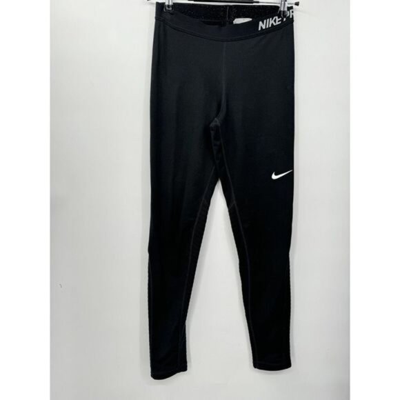 Nike Pants - Nike Women Black Elastic Waist Straight Leg Stretch Fit Yoga Pull On Leggings M‎